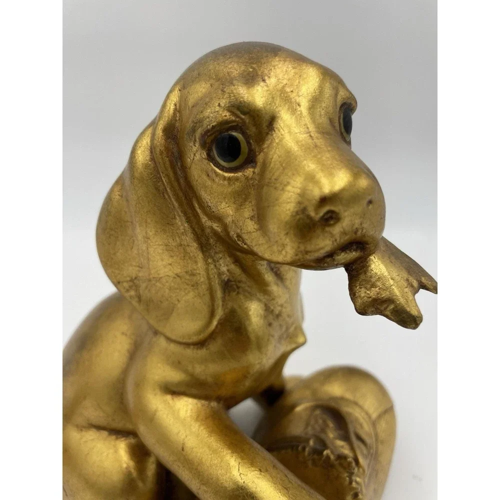 Vintage MCM  Freeman McFarlin Rutledge 859  Gold Leaf ‎ Puppy Dog w/Shoe